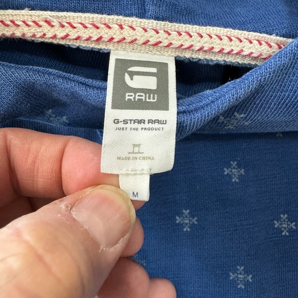 G-Star RAW Originals Women's Long Sleeve Button V-Neck Pullover Hoodie Blue M - Picture 6 of 16